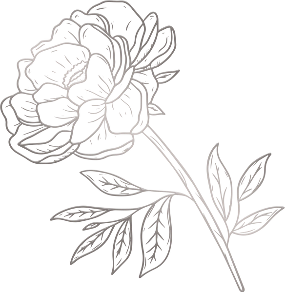 Metallic Monoline Silver Peony